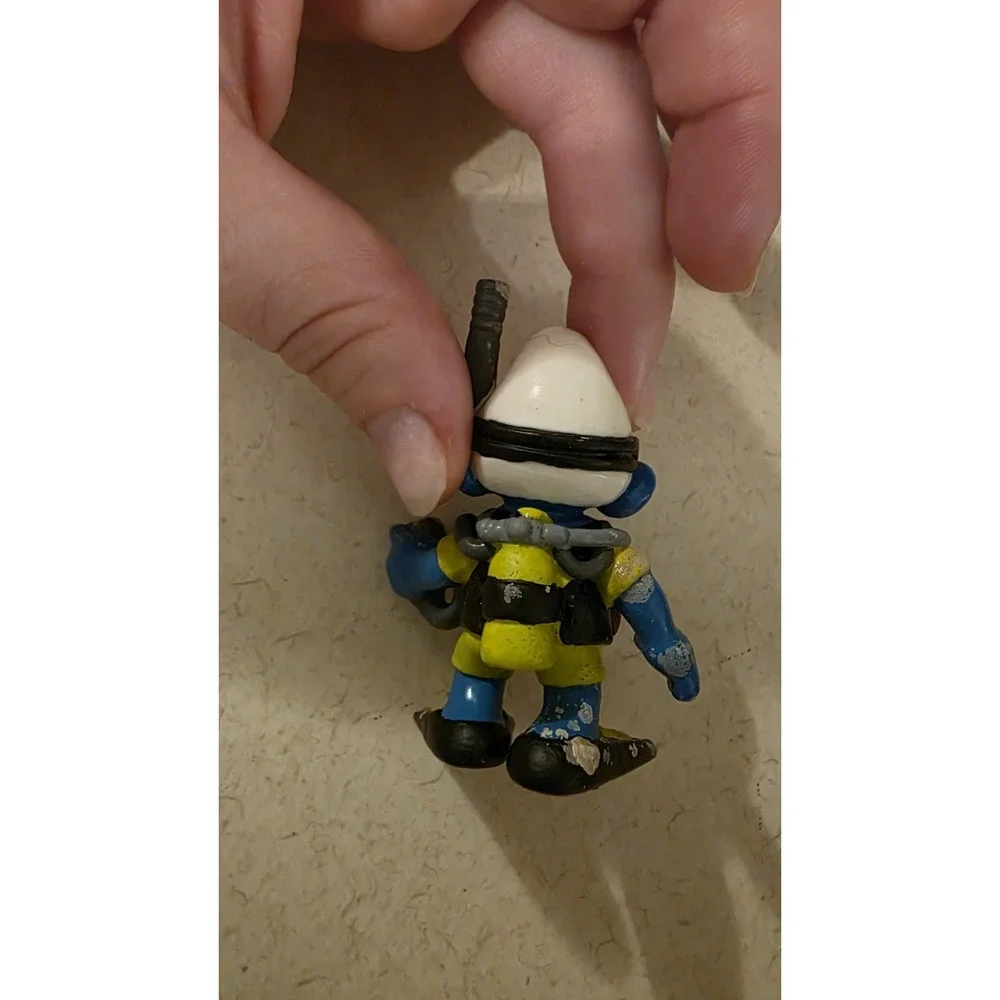Smurfs 20466 Scuba Diver Smurf Vtg Figure Mask Snorkel Schleich PVC Figurine